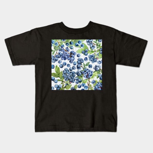 Watercolor blueberry Kids T-Shirt by orsinha